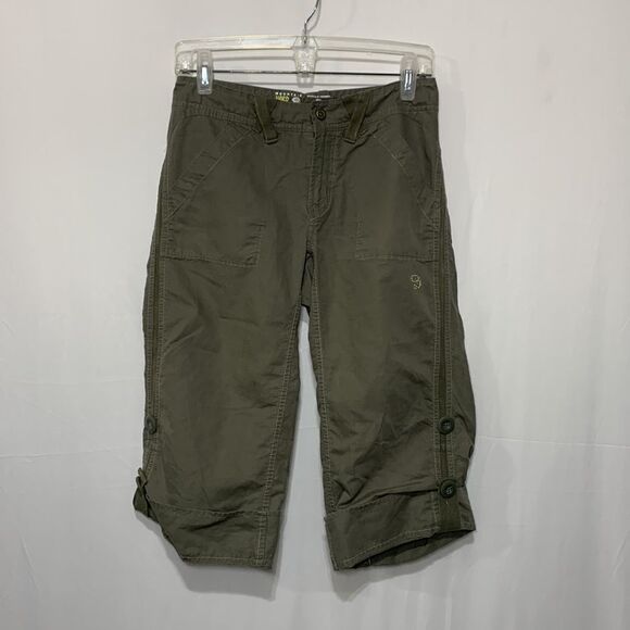 MOUNTAIN HARDWEAR capri tabbed hem zip/snap fly pockets women’s size 4 - Picture 10 of 11